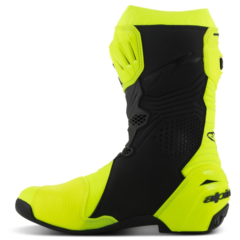 Alpinestars Supertech R fluo kollane-mustad mootorrattasaapad