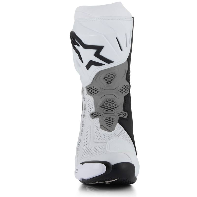Alpinestars Supertech R Vented mootorratta saapad valge-hall-mustad