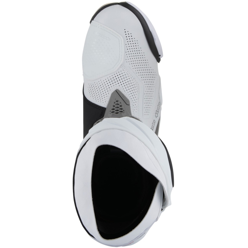 Alpinestars Supertech R Vented mootorratta saapad valge-hall-mustad