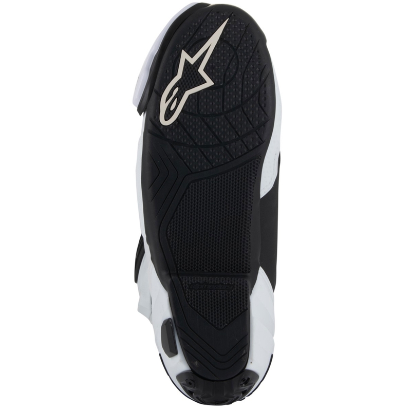 Alpinestars Supertech R Vented mootorratta saapad valge-hall-mustad
