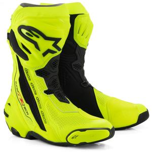 Alpinestars Supertech R Vented fluo kollane-mustad mootorratta saapad