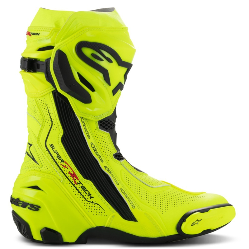 Alpinestars Supertech R Vented fluo kollane-mustad mootorratta saapad