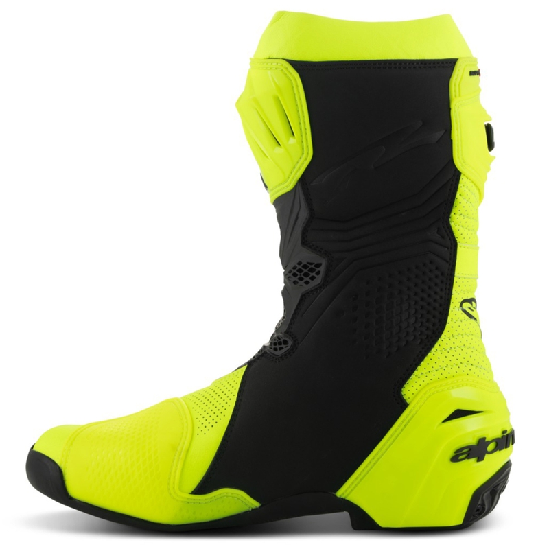 Alpinestars Supertech R Vented fluo kollane-mustad mootorratta saapad