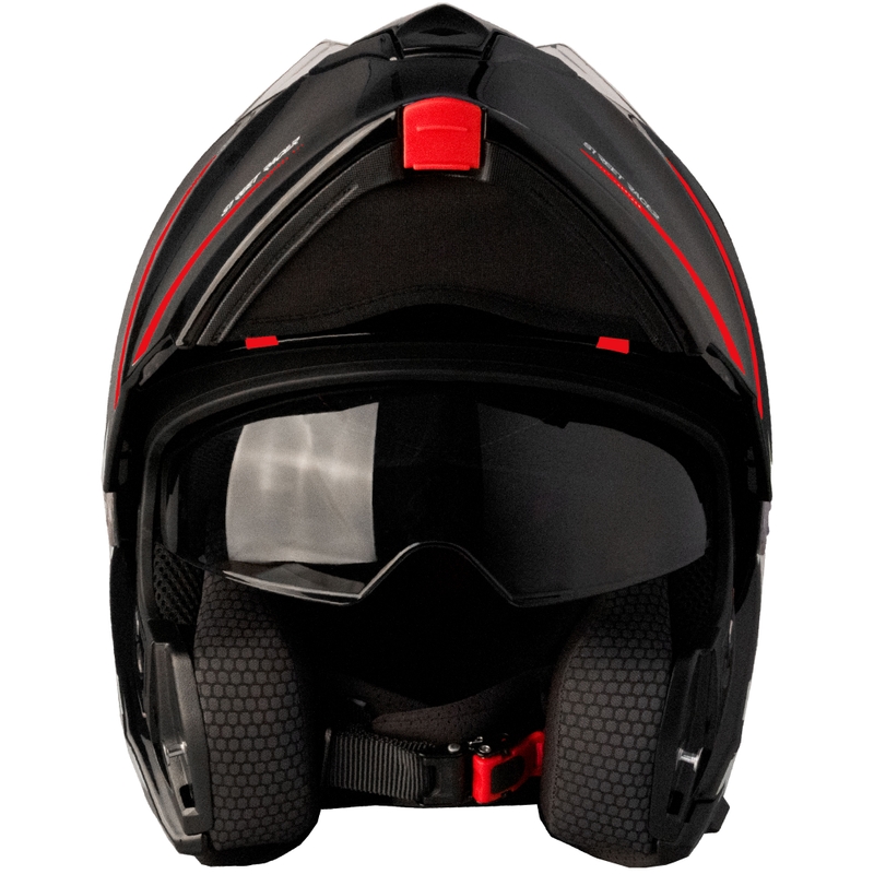 Flip-up kiiver mootorratta Street Racer Fury must-punane - II klass