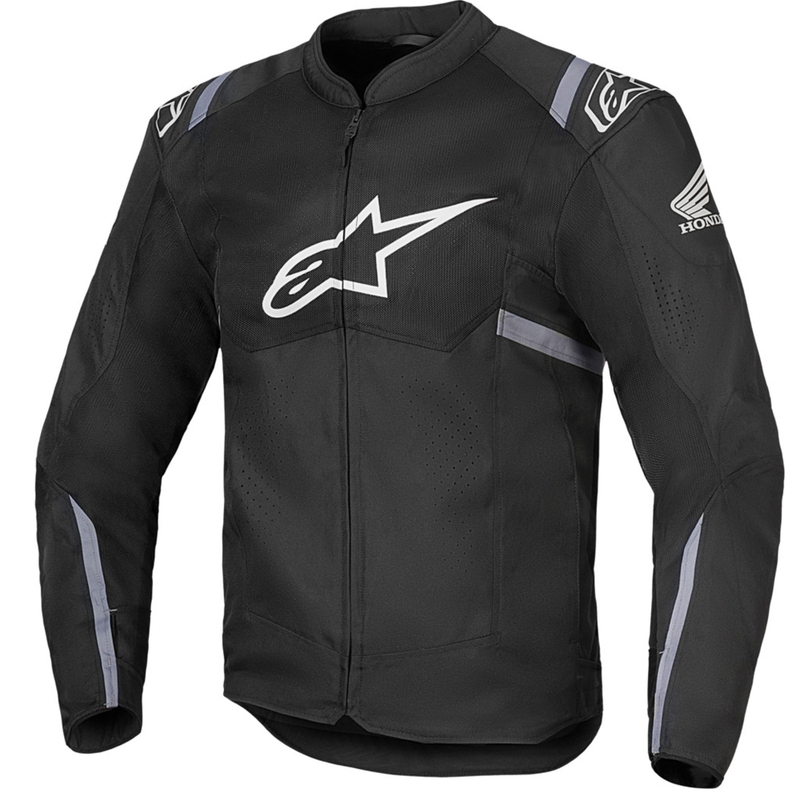 Alpinestars T-SPS Air V2 mootorratta jope Honda kollektsioon must-hall-valge
