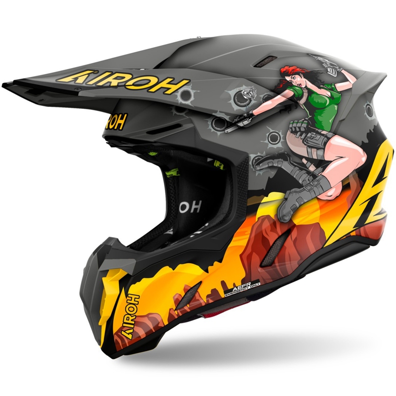 Motokrossikiiver Airoh Twist 3 Adventure hall-kollane