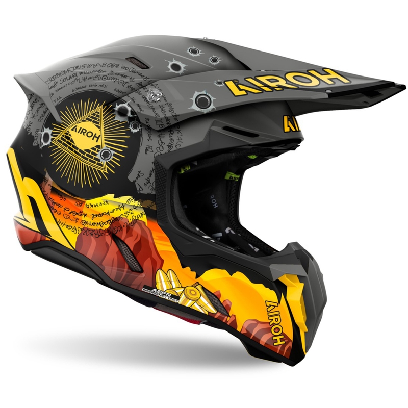 Motokrossikiiver Airoh Twist 3 Adventure hall-kollane