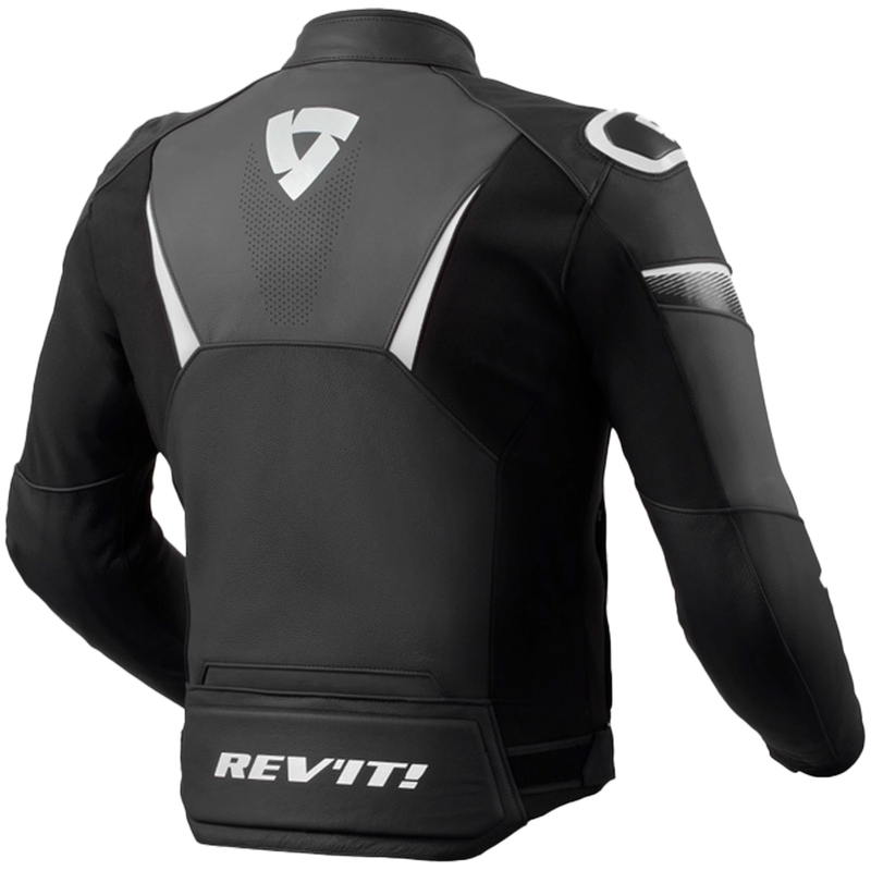 Revit Argon 2 must-valge nahast mootorratta jakk