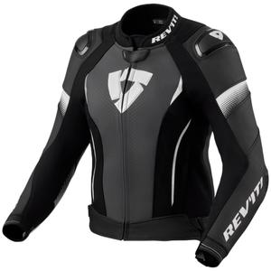 Naiste Revit Xena 4 Pro must-valge nahast mootorratta jope