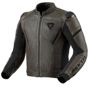 Revit Parallax Dark Olive nahast mootorratta jope