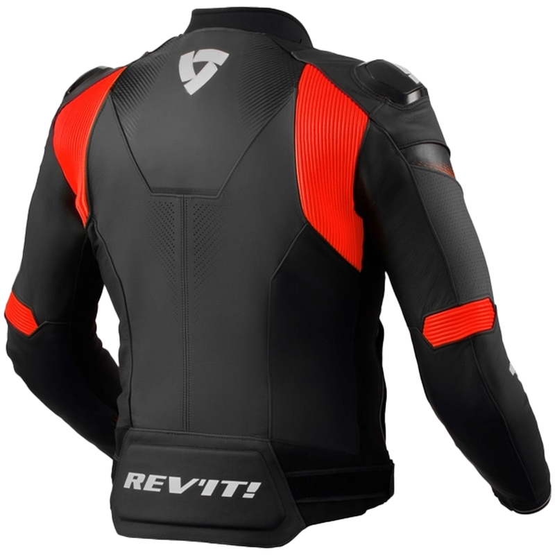 Revit Control must-fluo punane nahast mootorratta jakk