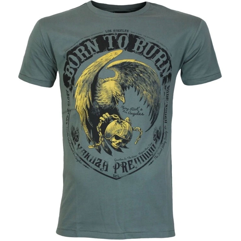 T-särk Yakuza Premium Born To Burn Flying Riots Los Angeles oliivroheline