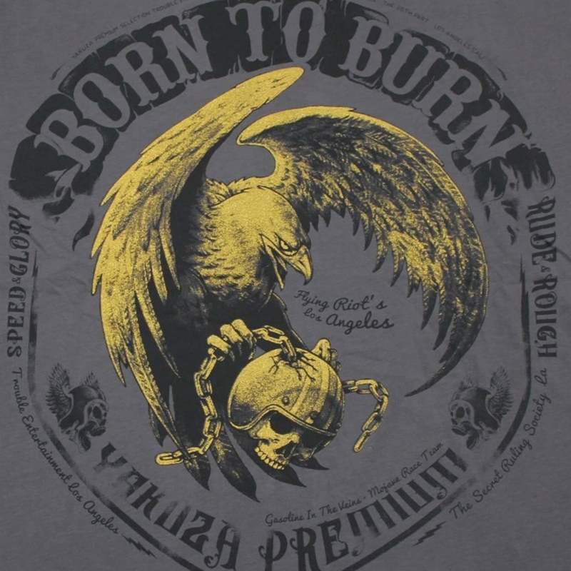 Yakuza Premium T-särk Born To Burn Flying Riots Los Angeles tumehall