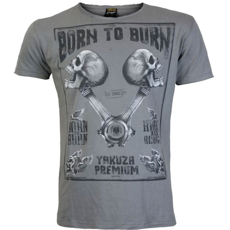 T-särk Yakuza Premium Rude and Rough Born to Burn - Los Angeles grey