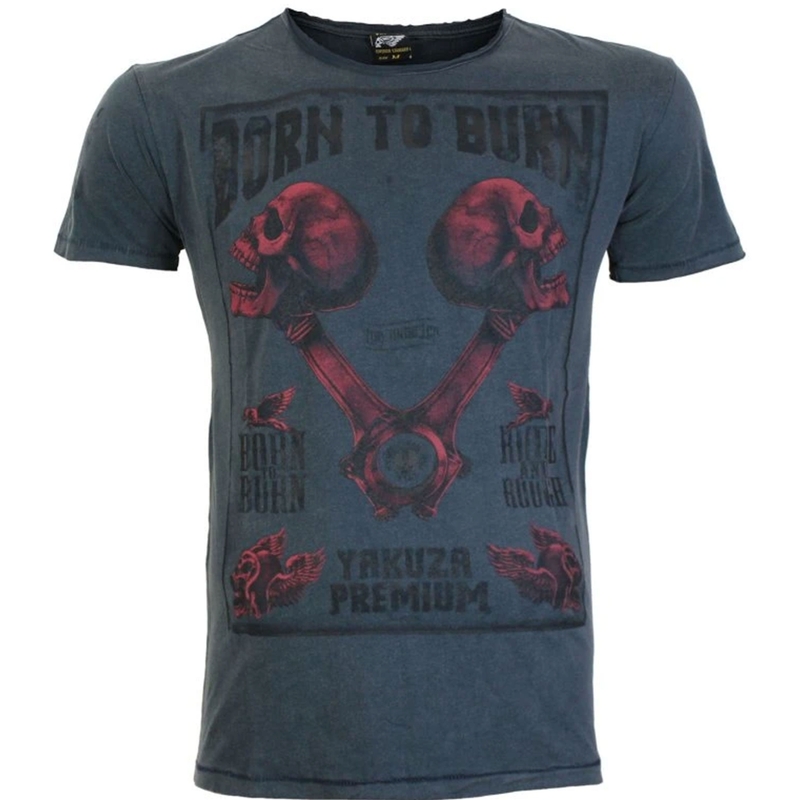 T-särk Yakuza Premium Rude and Rough Born to Burn - Los Angeles blue
