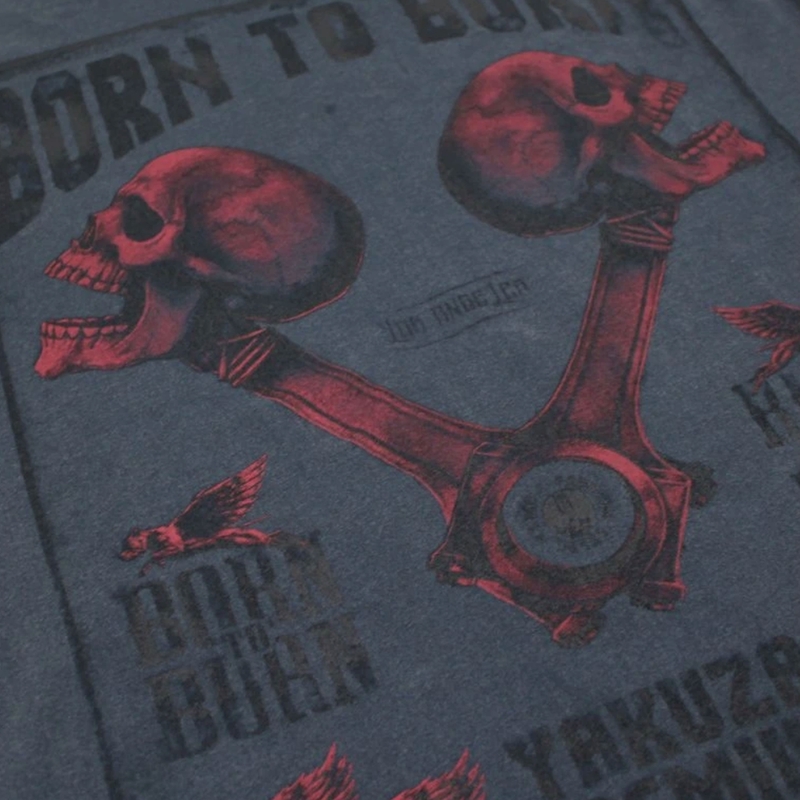 T-särk Yakuza Premium Rude and Rough Born to Burn - Los Angeles blue