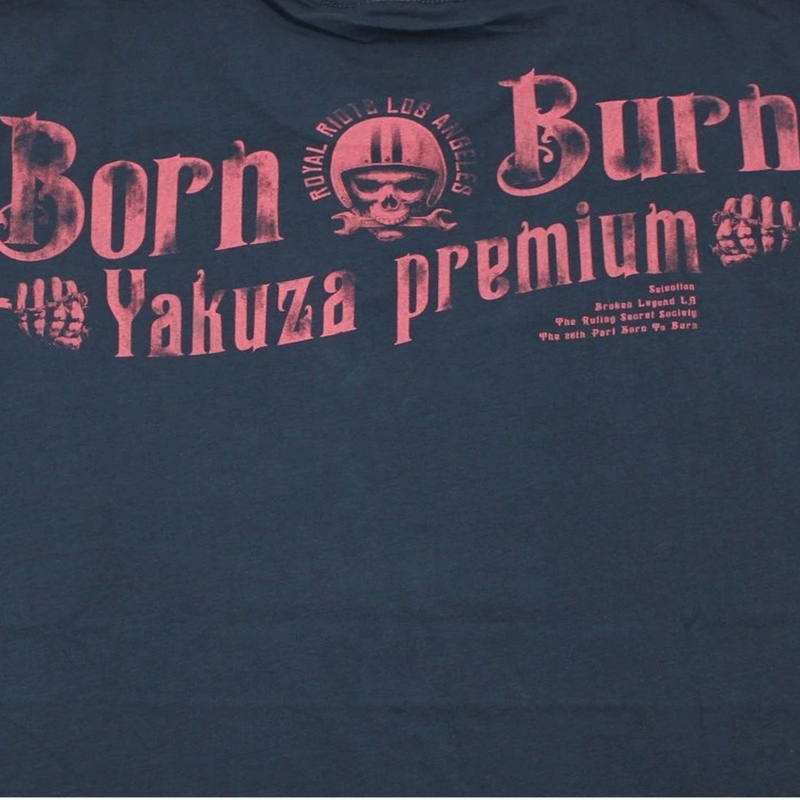 T-särk Yakuza Premium Hell Rider - Born to Burn tumesinine