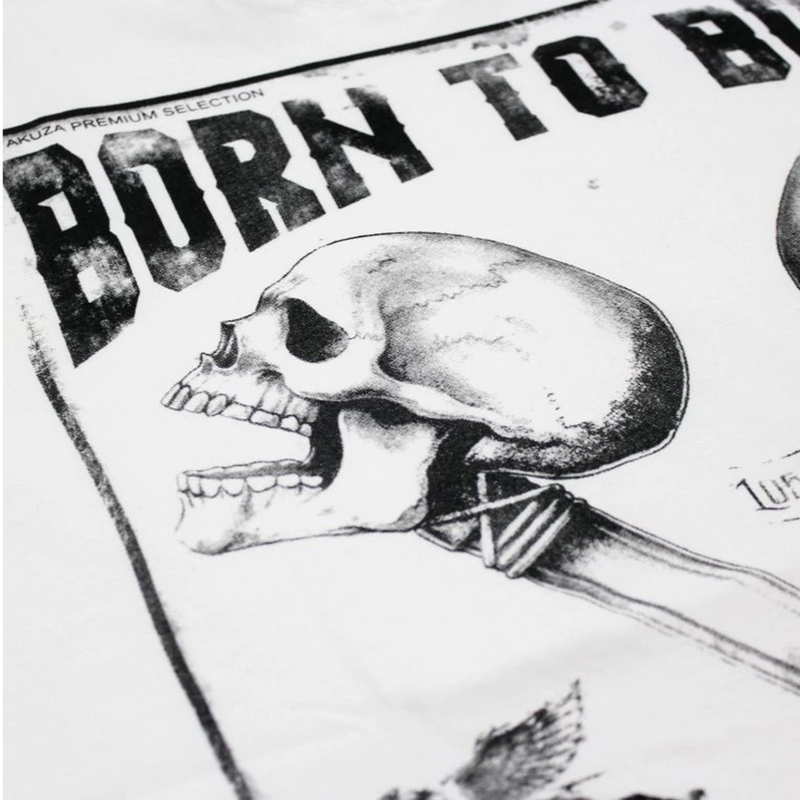 T-särk Yakuza Premium Rude and Rough Born to Burn - Los Angeles valge