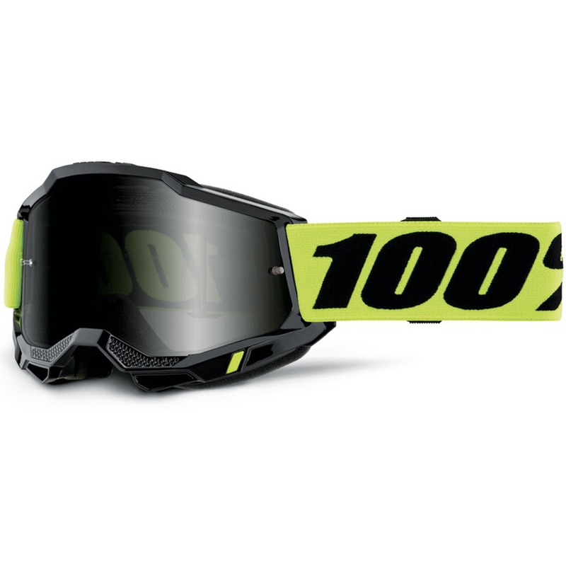 Motokrossiprillid 100% Accuri 2 Sand fluo kollane suitsutatud pleksiga