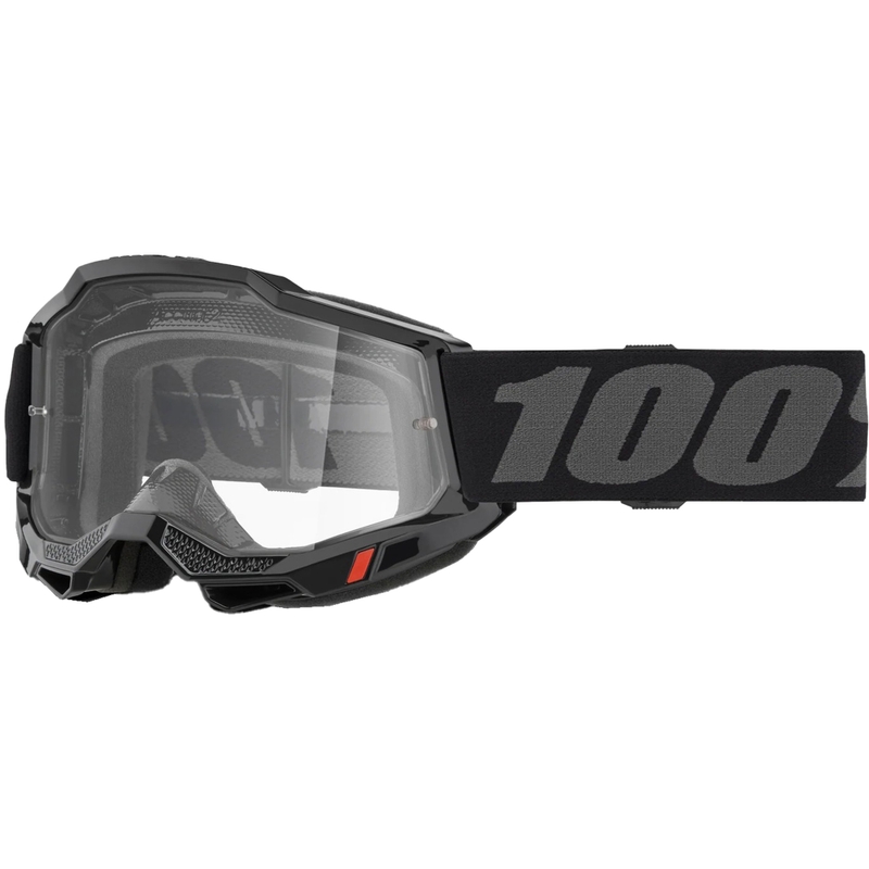 Laste motokrossiprillid 100% Accuri 2 Junior must läbipaistva pleksiga