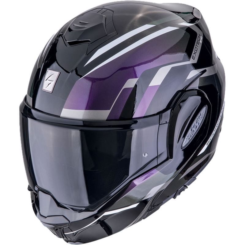 Kokkupandav mootorratta kiiver Scorpion EXO-TECH EVO FURIO must kameeleon