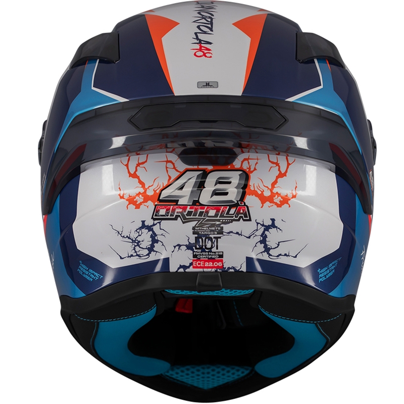 MT Targo S Ortola integreeritud mootorratta kiiver sinine ja valge