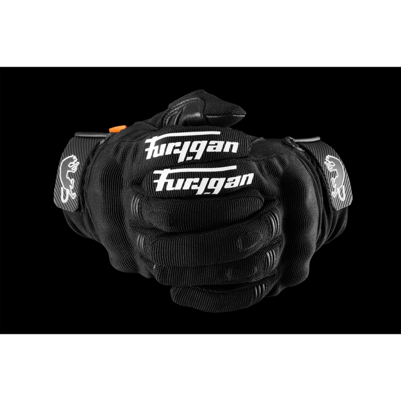 Naiste Furygan Jet Lady D3O® Evo must-valged mootorratta kindad