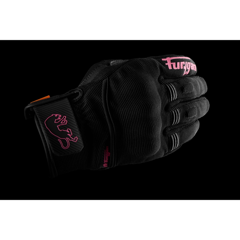 Naiste Furygan Jet Lady D3O® Evo mustad ja roosad mootorratta kindad