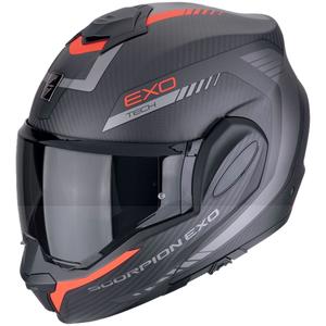 Kokkupandav mootorratta kiiver Scorpion EXO-TECH EVO CARBON COSY matt must-punane