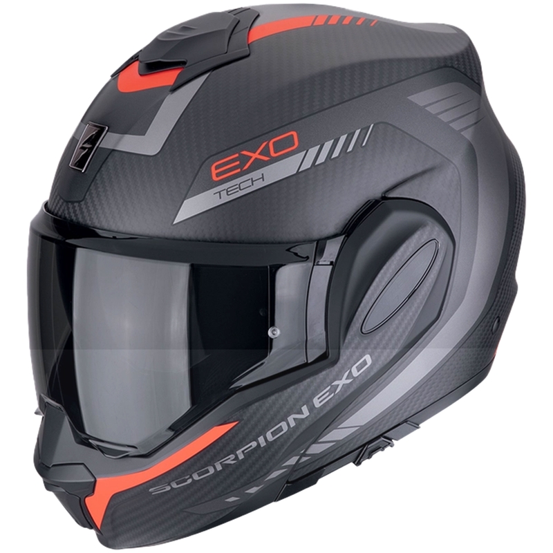 Kokkupandav mootorratta kiiver Scorpion EXO-TECH EVO CARBON COSY matt must-punane