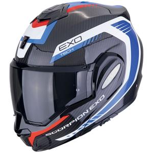 Kokkupandav mootorratta kiiver Scorpion EXO-TECH EVO CARBON COSY must-sinine-punane