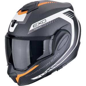 Kokkupandav mootorratta kiiver Scorpion EXO-TECH EVO CARBON COSY matt must-oranž