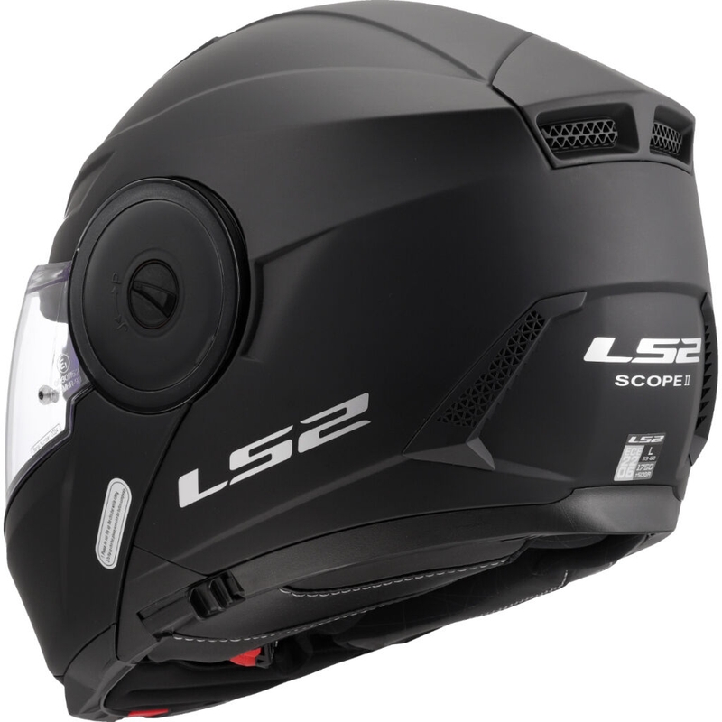LS2 FF902 Scope II Solid Matte Black Flip-up mootorratta kiiver