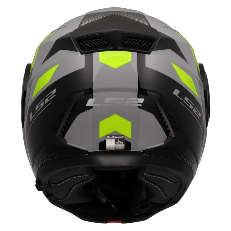 Flip-up mootorratta kiiver LS2 FF902 Scope II Duria hall-fluo kollane