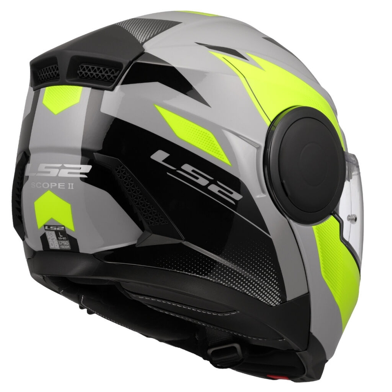 Flip-up mootorratta kiiver LS2 FF902 Scope II Duria hall-fluo kollane