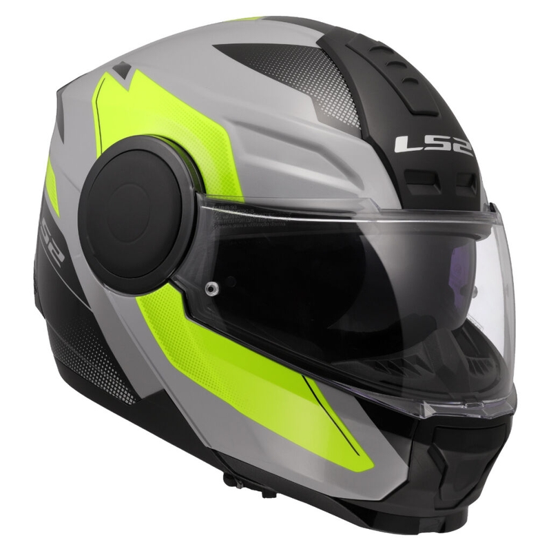 Flip-up mootorratta kiiver LS2 FF902 Scope II Duria hall-fluo kollane