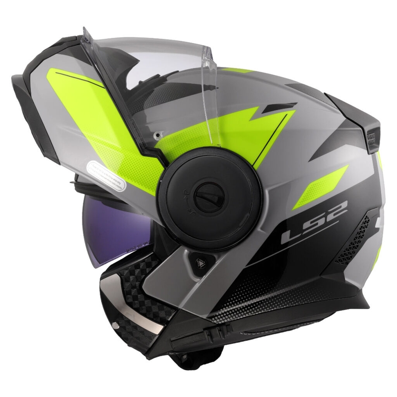 Flip-up mootorratta kiiver LS2 FF902 Scope II Duria hall-fluo kollane