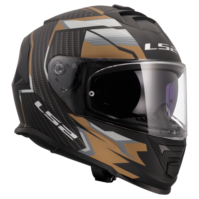 LS2 FF800 Storm II Tracker must ja kuldne integreeritud mootorratta kiiver