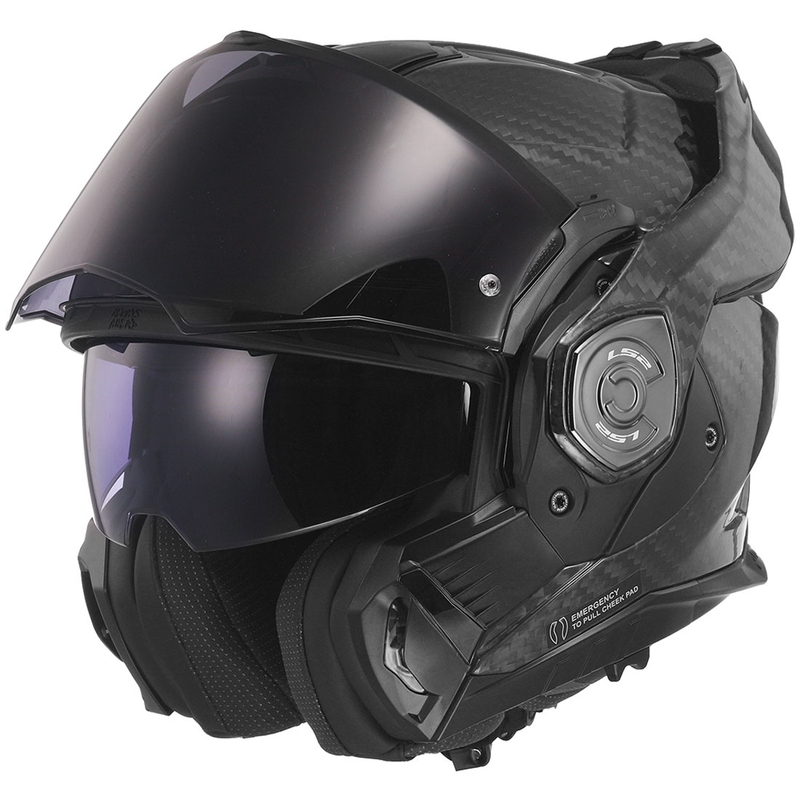 LS2 FF901 Advant X Solid Carbon Black kokkupandav mootorratta kiiver