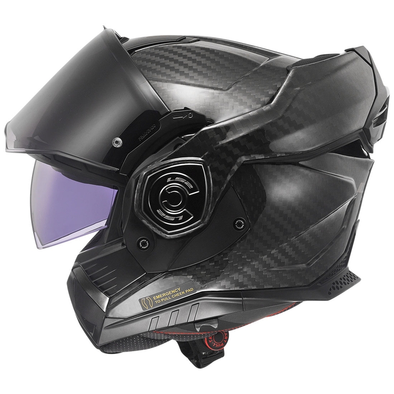 LS2 FF901 Advant X Solid Carbon Black kokkupandav mootorratta kiiver