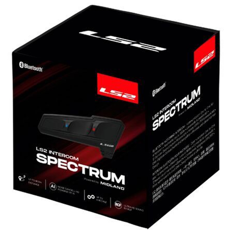Bluetooth intercom mootorratta LS2 Spectrum must