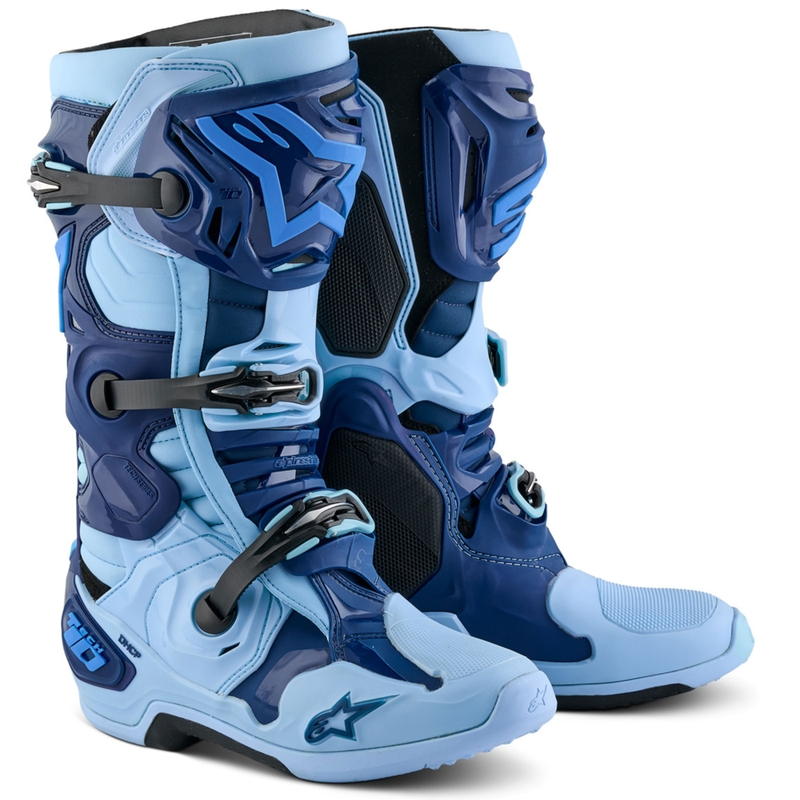 Alpinestars Tech 10 Limited Edition Steelers sinised ja helesinised mootorratta saapad