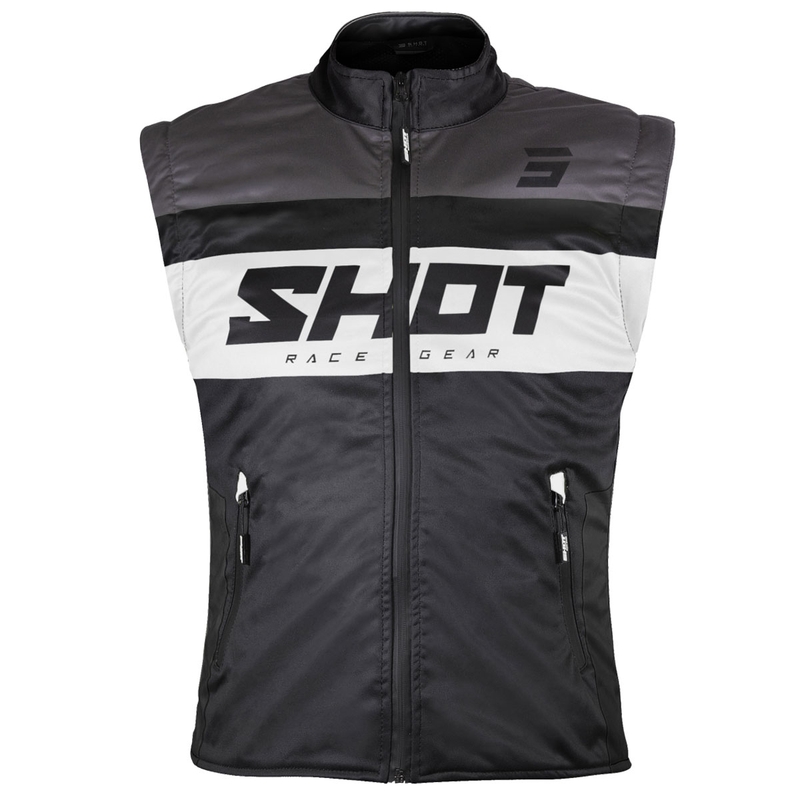 Mootorratta vest Shot Bodywarmer Lite must ja valge