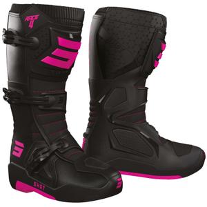 Shot Race 4 must-roosa mootorrattasaapad Shot Race 4 Black-Fluo Pink Motorcycle Boots