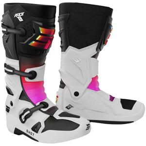 Shot Race 8 Holograafiline valge-must-roosa mootorratta saapad