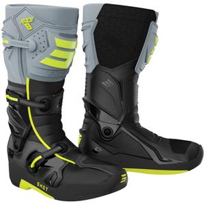 Shot Race 8 must-hall-fluo kollane mootorratta saapad