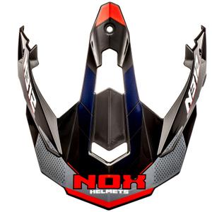 Mootorrattakiivri visiir NOX N312 Vapor must-sinine-punane