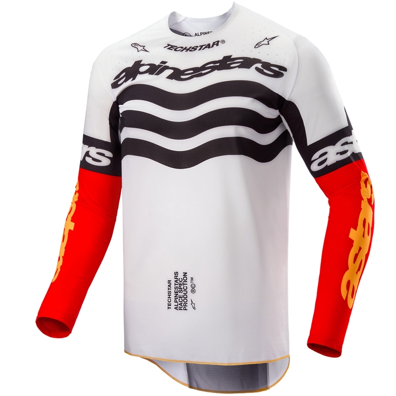 Alpinestars Techstar Techstar Limited Edition Deep must-valge-fluo punane-oranž motokrossitrikoo