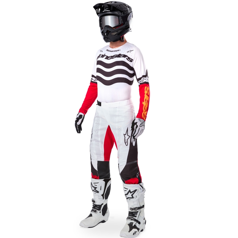 Alpinestars Techstar Techstar Limited Edition Deep must-valge-fluo punane-oranž motokrossitrikoo