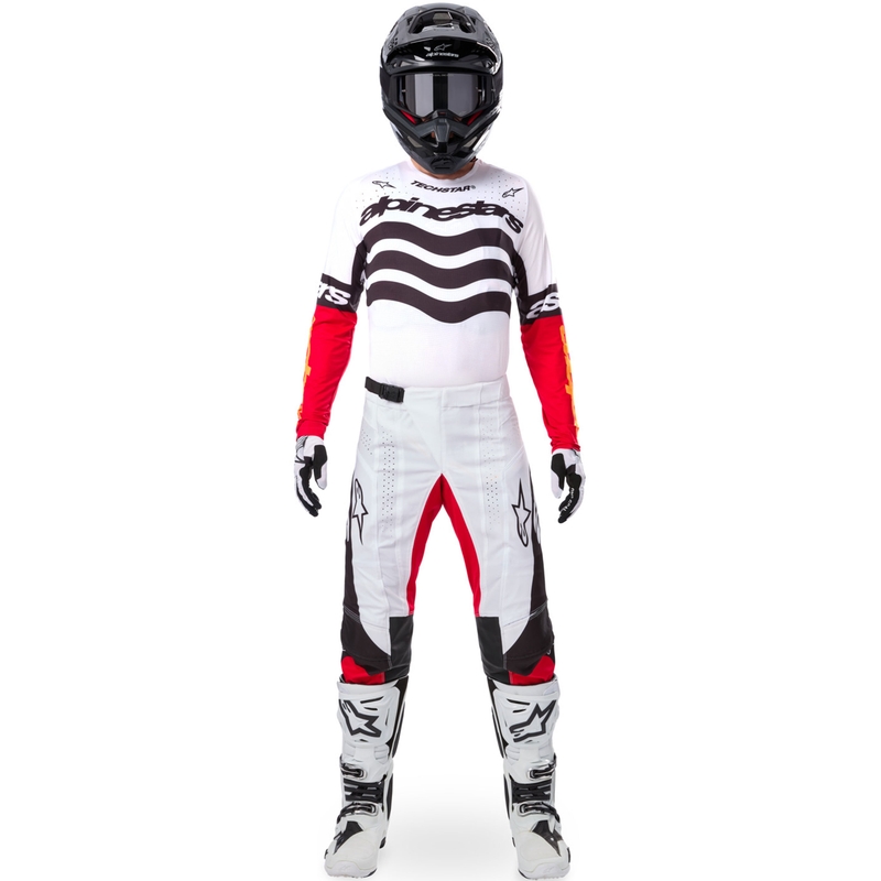 Alpinestars Techstar Techstar Limited Edition Deep must-valge-fluo punane-oranž motokrossitrikoo